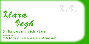 klara vegh business card