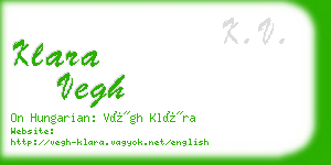 klara vegh business card